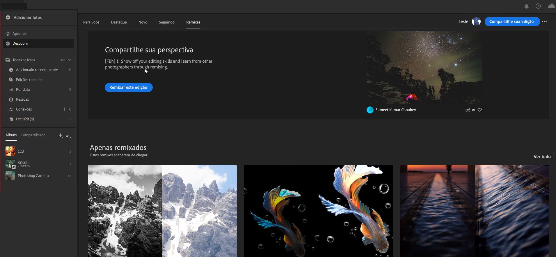 Edite a foto de um colega fotógrafo ou permita que outros editem a sua!