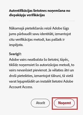 Noņemt Adobe Authenticator