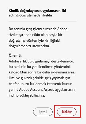 Adobe Authenticator'ı Kaldırma