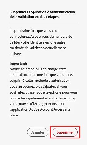 Supprimer Adobe Authenticator