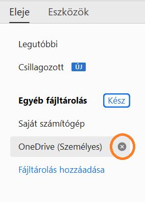 Kereszt és Kész beállítások fiók eltávolításához