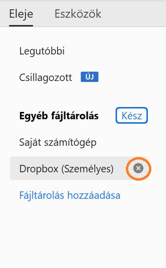 Kereszt és Kész beállítások fiók eltávolításához