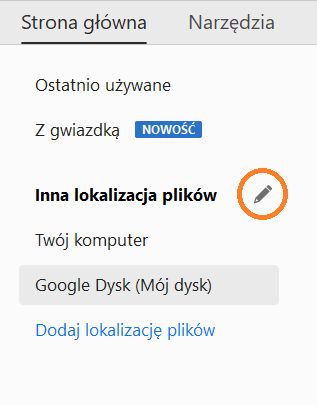 Przycisk Edycja dla kont online
