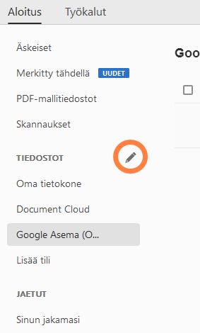 Online-tilien Muokkaa-painike