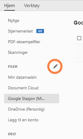 Rediger-knapp for nettkontoer