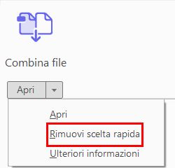 Scegliere Rimuovi scelta rapida in Acrobat