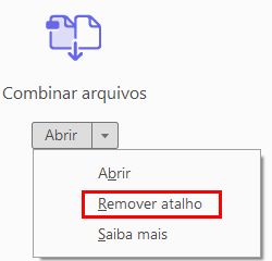 Escolha Remover atalho no Acrobat