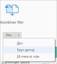 Vælg Fjern genvej i Acrobat