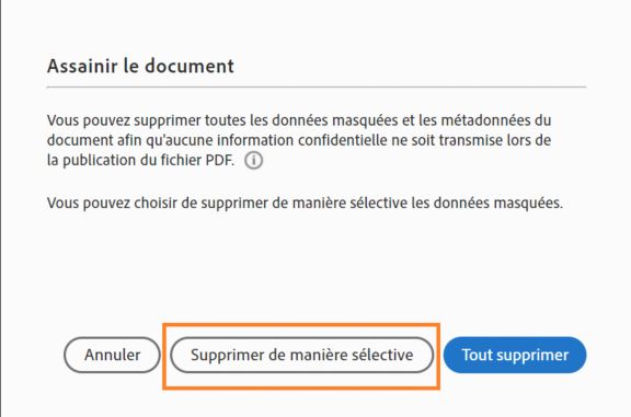 Cliquer ici, pour supprimer les informations cachées