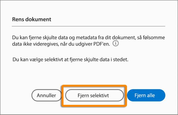 Klik her for at fjerne skjulte oplysninger