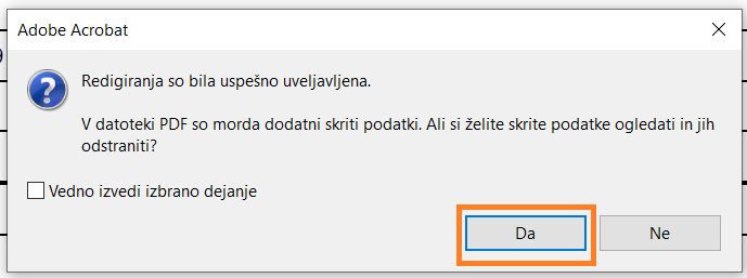 Odstrani skrite informacije