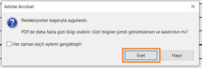 Gizli bilgileri kaldırma