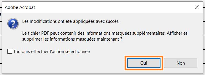 Supprimer des informations masquées