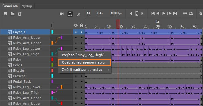 Odebrání nadřazené vrstvy