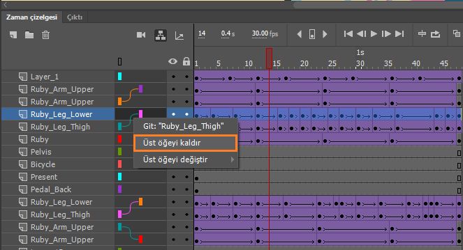 Üst öğeyi kaldırma