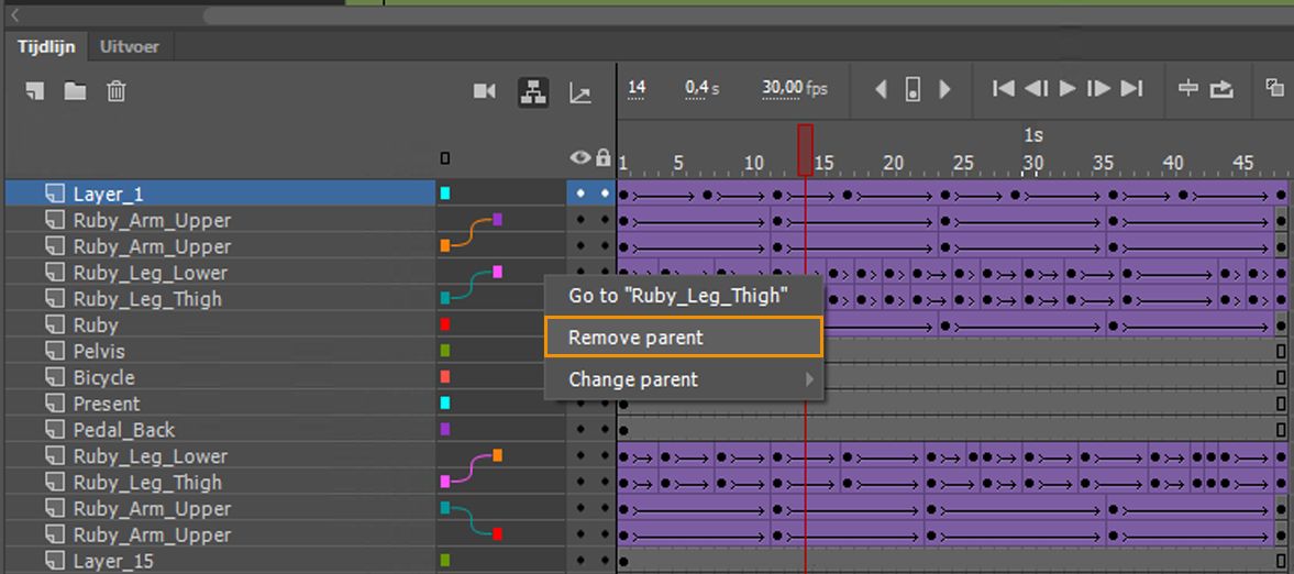 Bovenliggende laag verwijderen