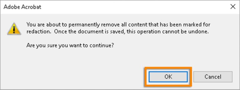 Om de geredigeerde inhoud te verwijderen, klikt u op OK
