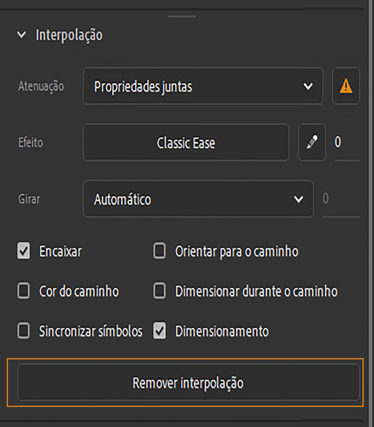 Remover interpolação
