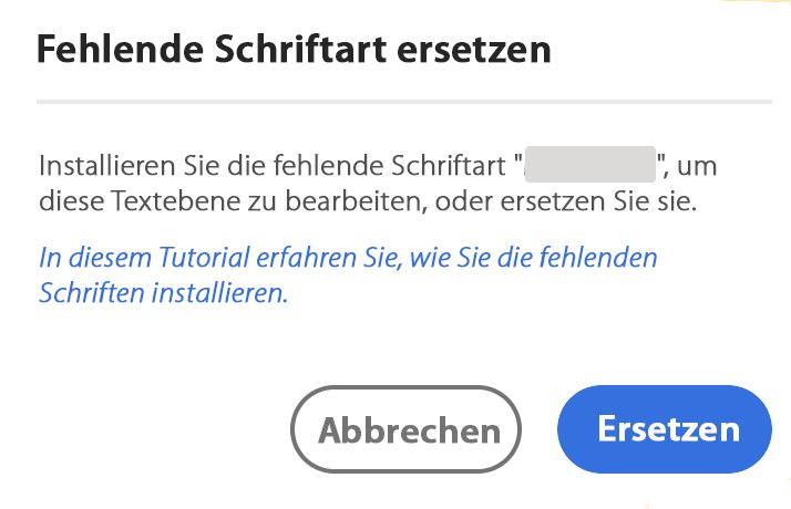 Fehler „Fehlende Schrift“