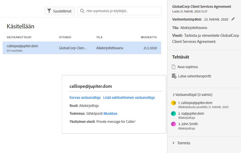 Nykyisen vastaanottajan korvaaminen