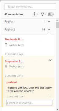 Experiencia de respuestas en un único hilo