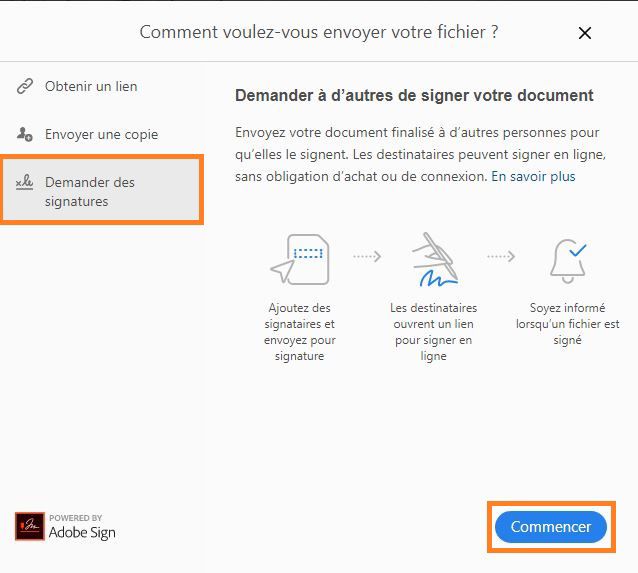 Envoi du document à d’autres pour qu’ils le signent
