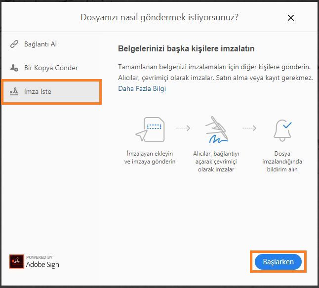 Diğer kişilerden imza almak için belgeyi paylaşma