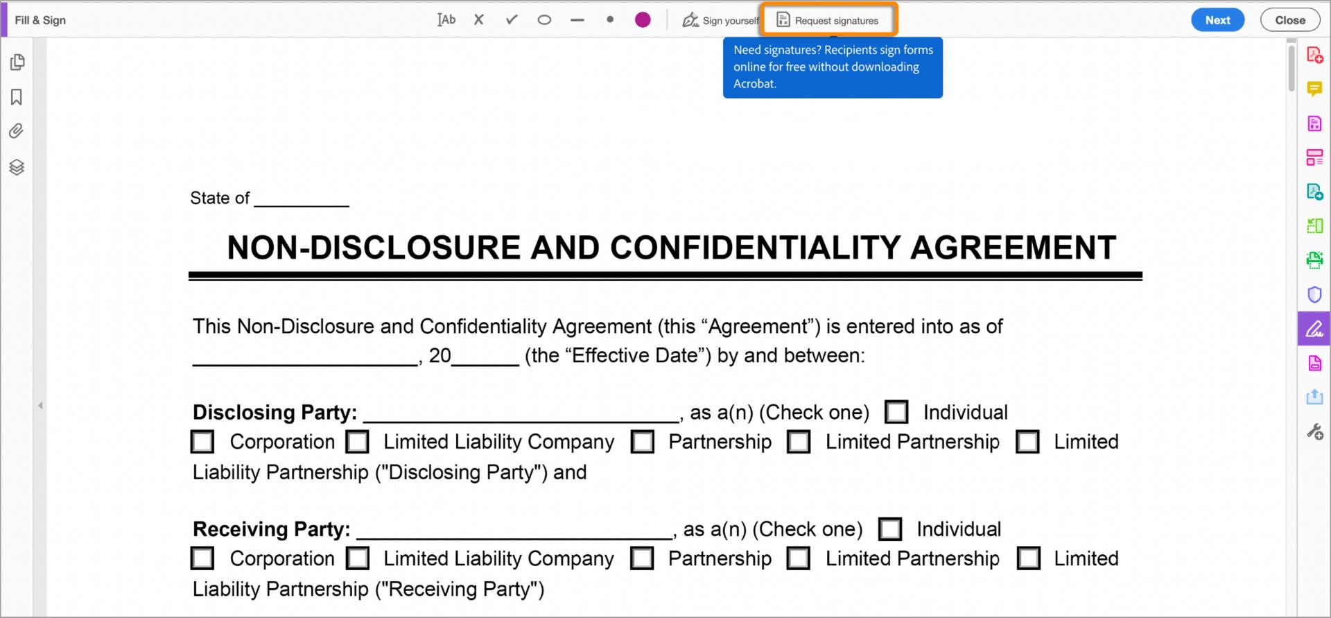 Výzva na vyžiadanie podpisov