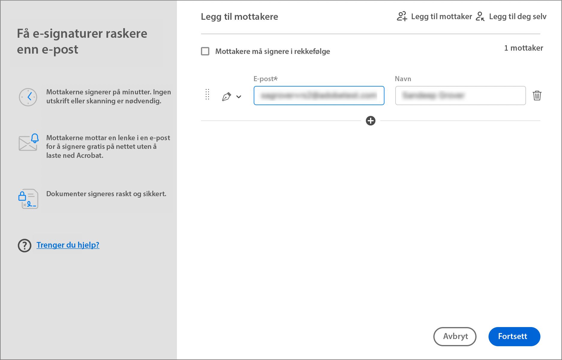 Huidige ervaring met Handtekeningen aanvragen
