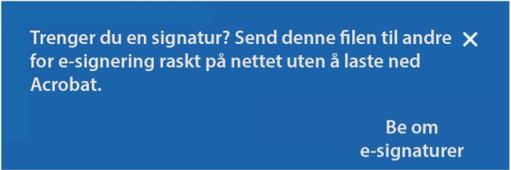 Ledetekst om å be om e-signaturer