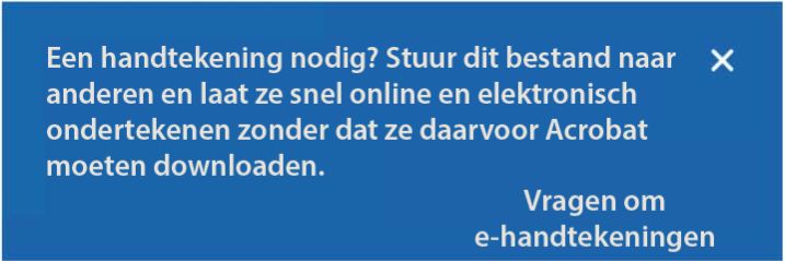 Melding om elektronische handtekeningen aan te vragen