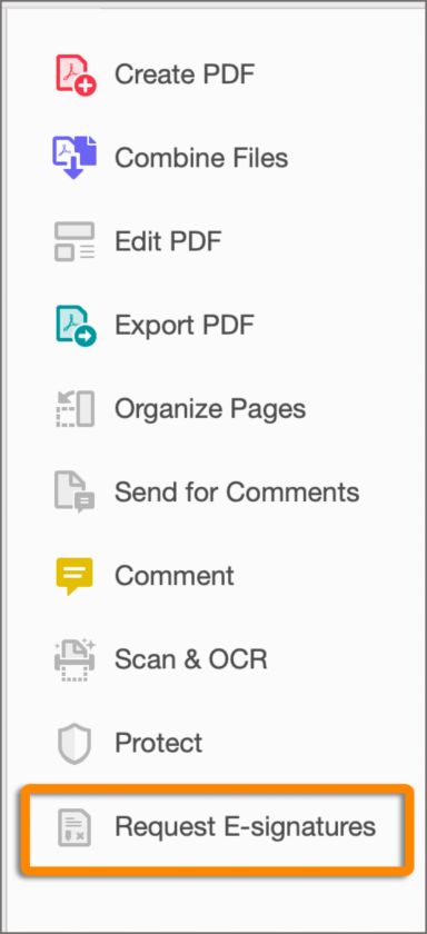 إعادة تسمية Adobe Sign واستبدالها بأداة Request Signatures