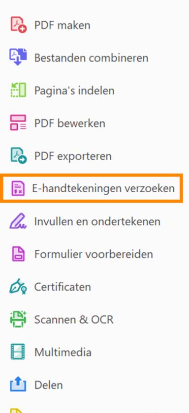 Adobe Sign hernoemd naar het gereedschap 'Vragen om handtekeningen'