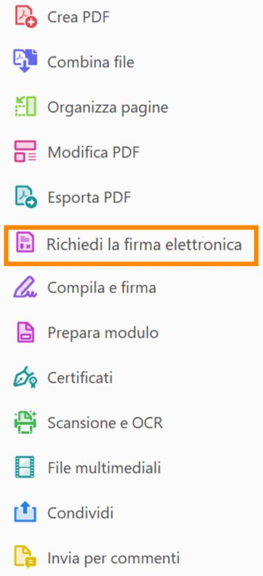 Adobe Sign è diventato lo strumento Richiedi firme