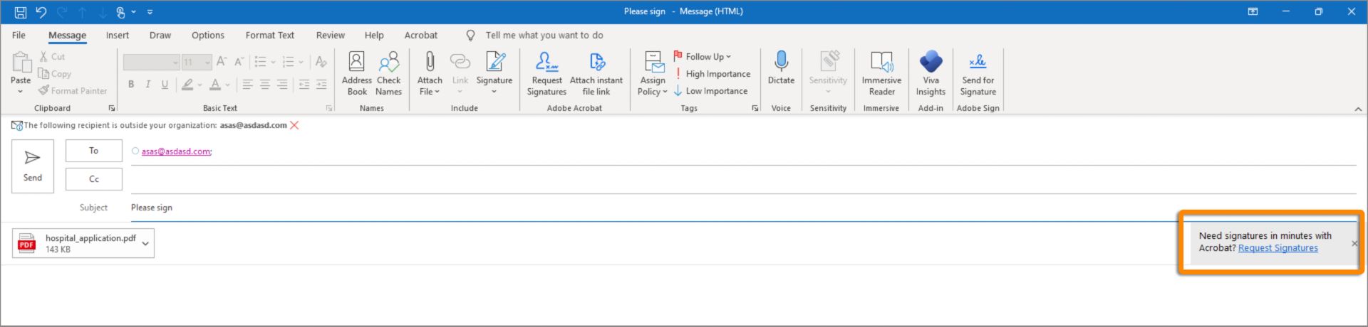 서명 요청 프롬프트