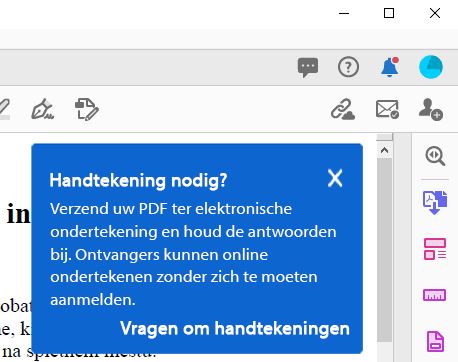 Contextuele tip bij vragen om handtekeningen