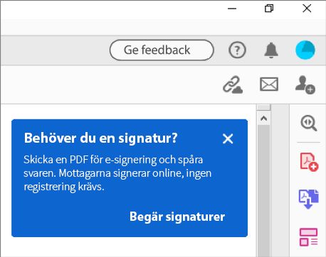 Kontextuellt tips om att begära signaturer