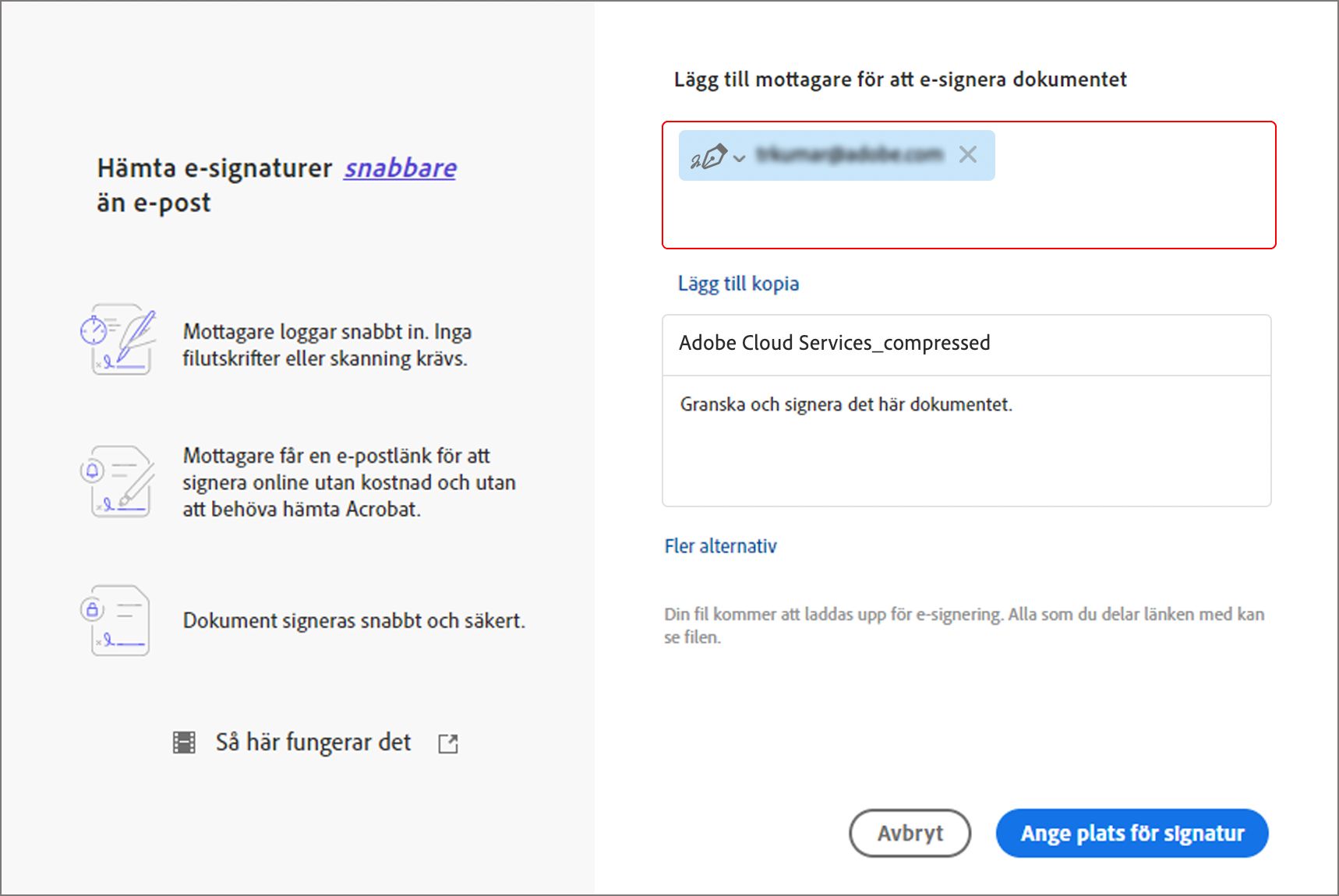 Tidigare upplevelse av Begär signaturer