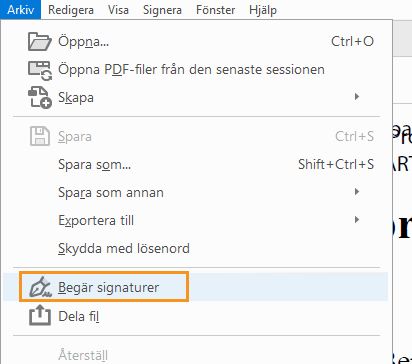 Begär signaturer