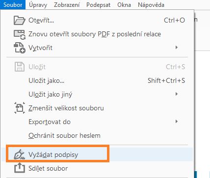 Vyžádání podpisů