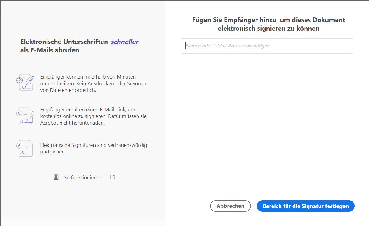 Empfänger hinzufügen