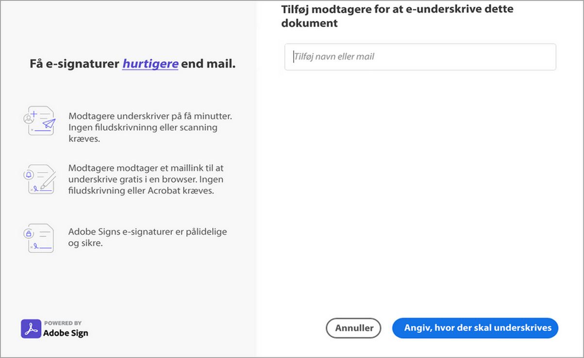 Tilføj modtagere