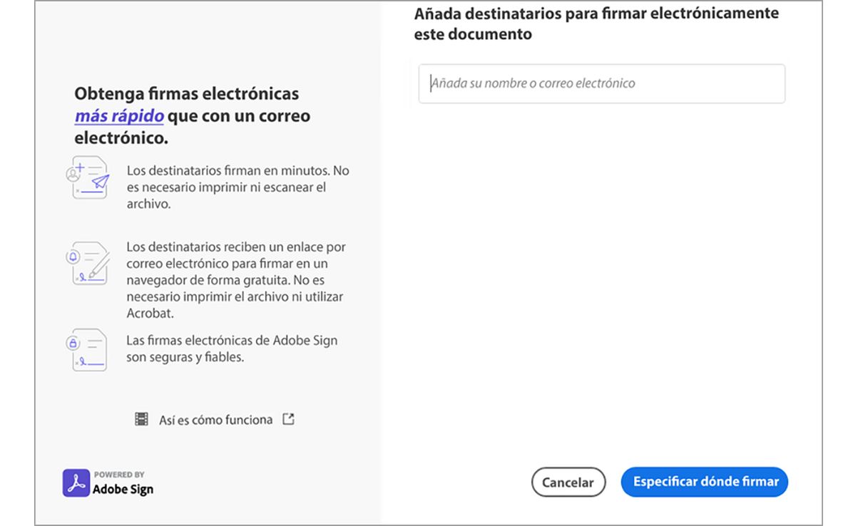 Añadir destinatarios