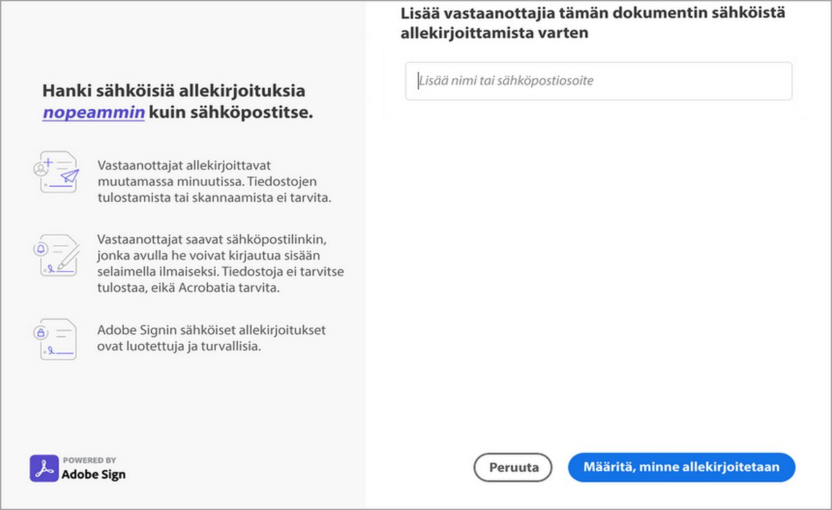 Lisää vastaanottajat