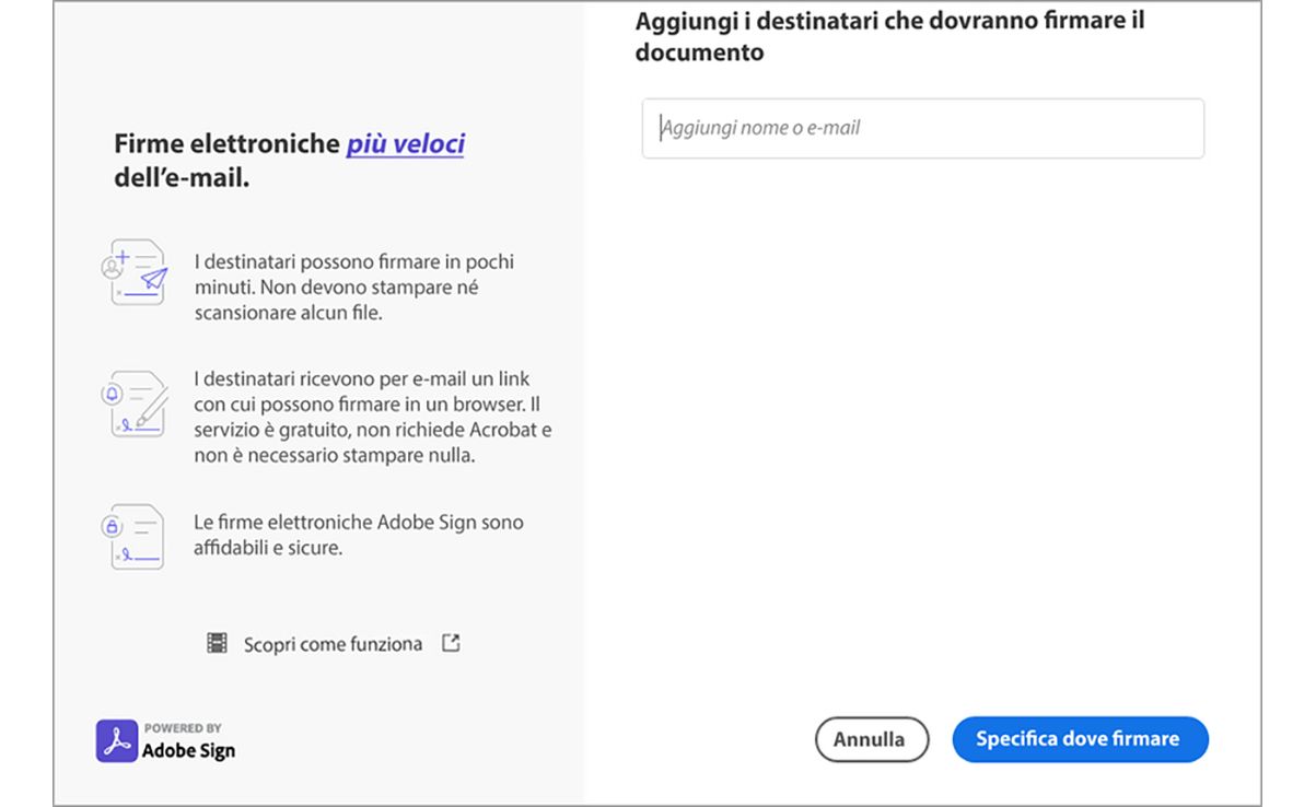 Aggiungi destinatari