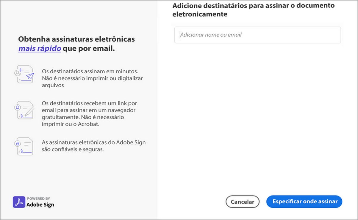 Adicionar destinatários