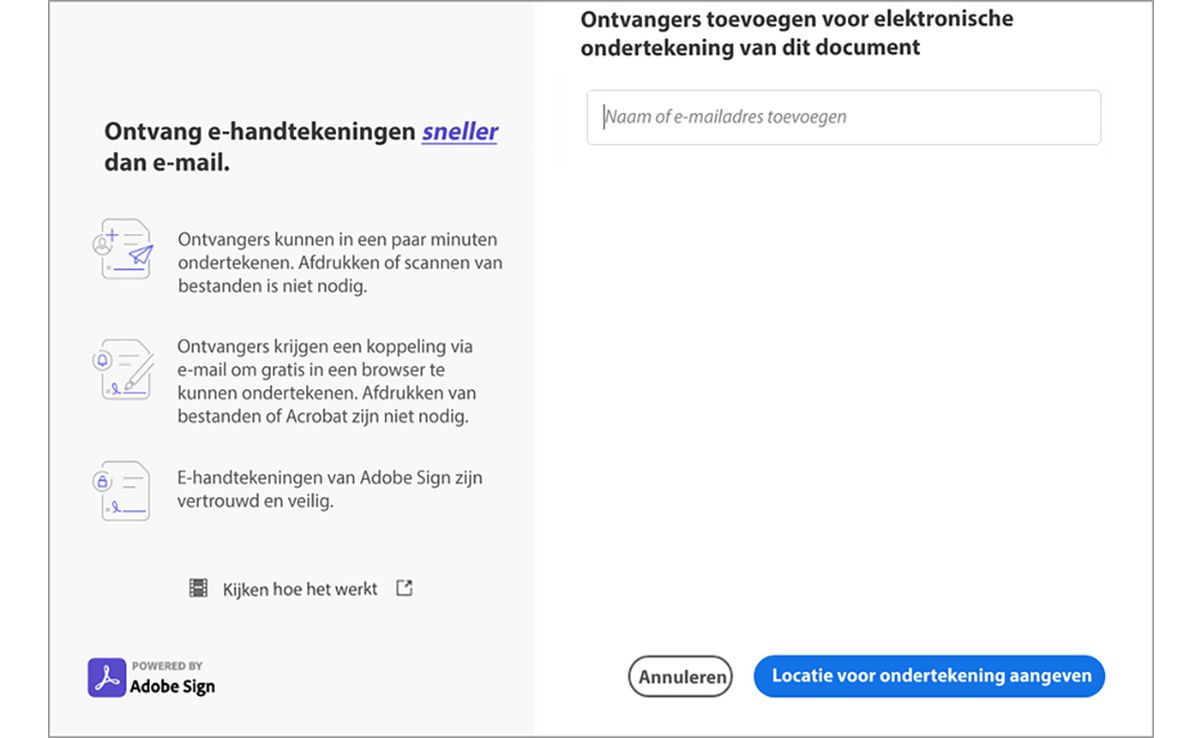 Ontvangers toevoegen