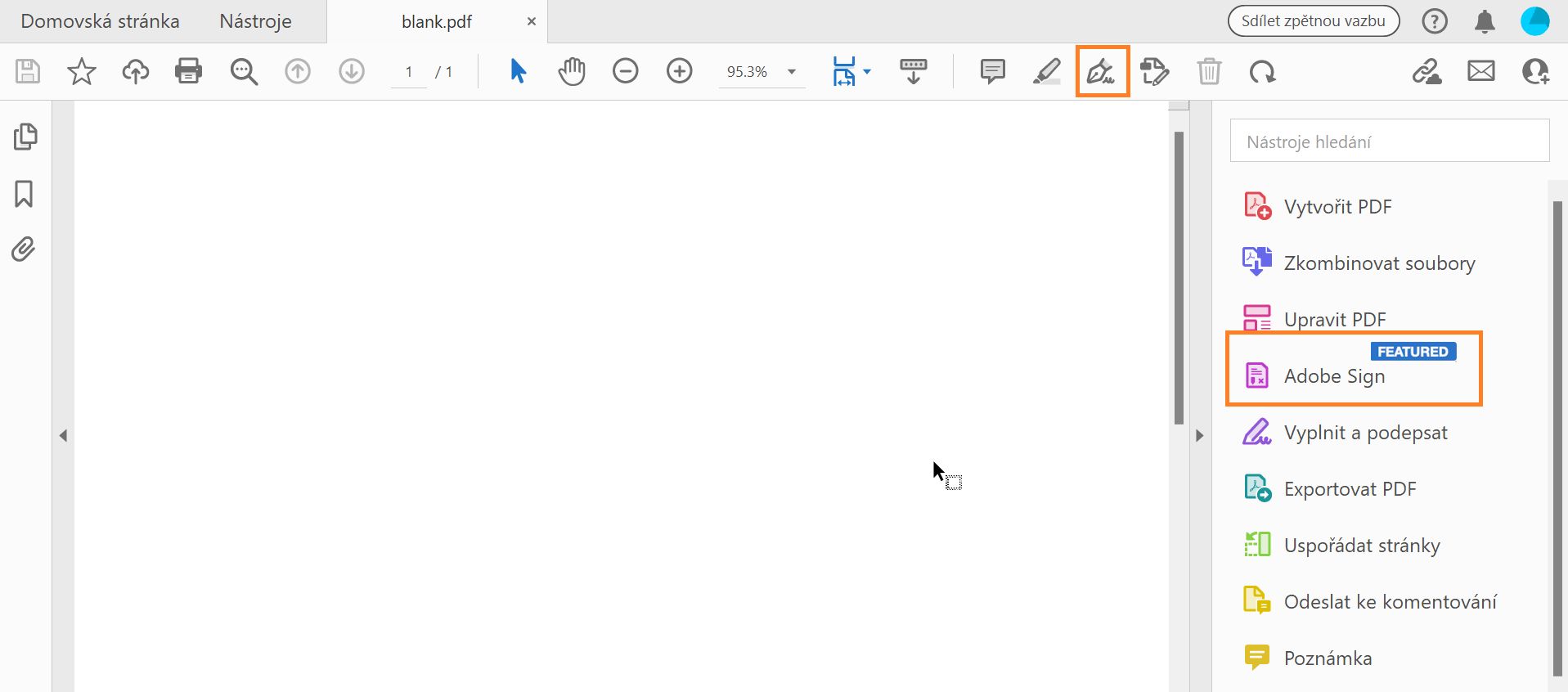 Nástroj Globální podpis