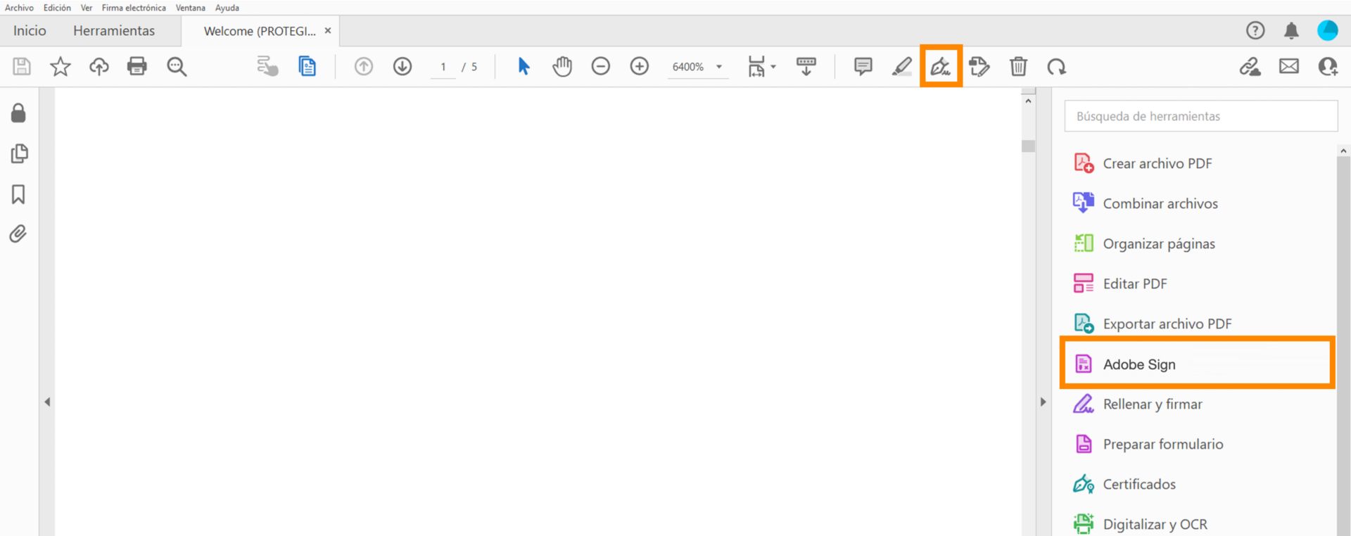 Herramienta Firma global