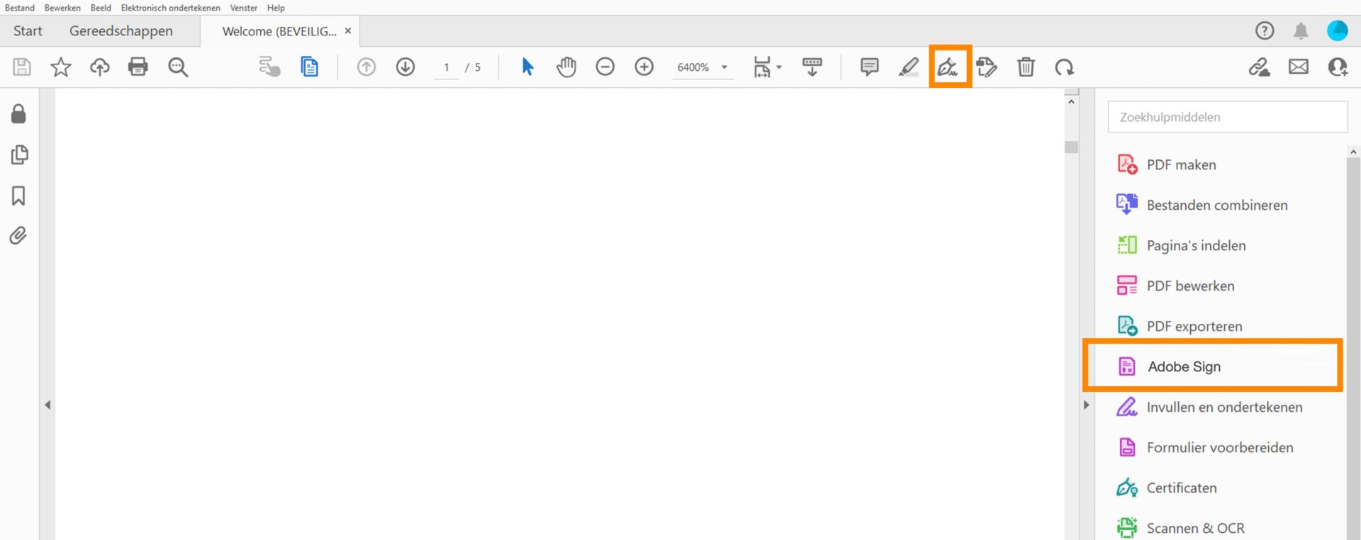 Het algemene ondertekeningsgereedschap